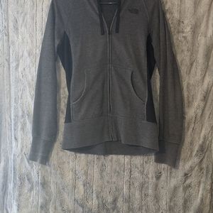 Zip up NORTH FACE HOODIE. GREY AND BLACK